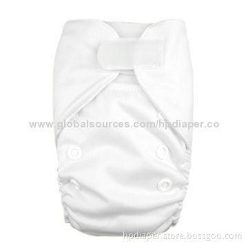 Silver White New Born Modern Cloth Nappy, Hook-and-loop Closure